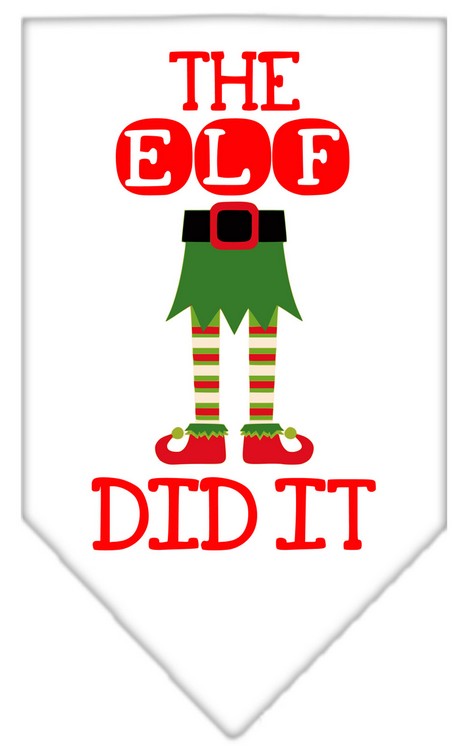 The Elf Did It Screen Print Bandana White Large